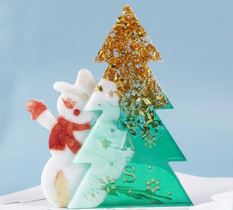 Snowman Christmas Resin Silicone Mold, Holiday Mold