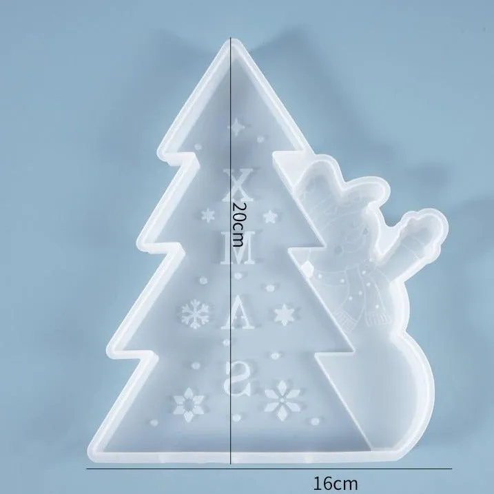 Snowman Christmas Resin Silicone Mold, Holiday Mold