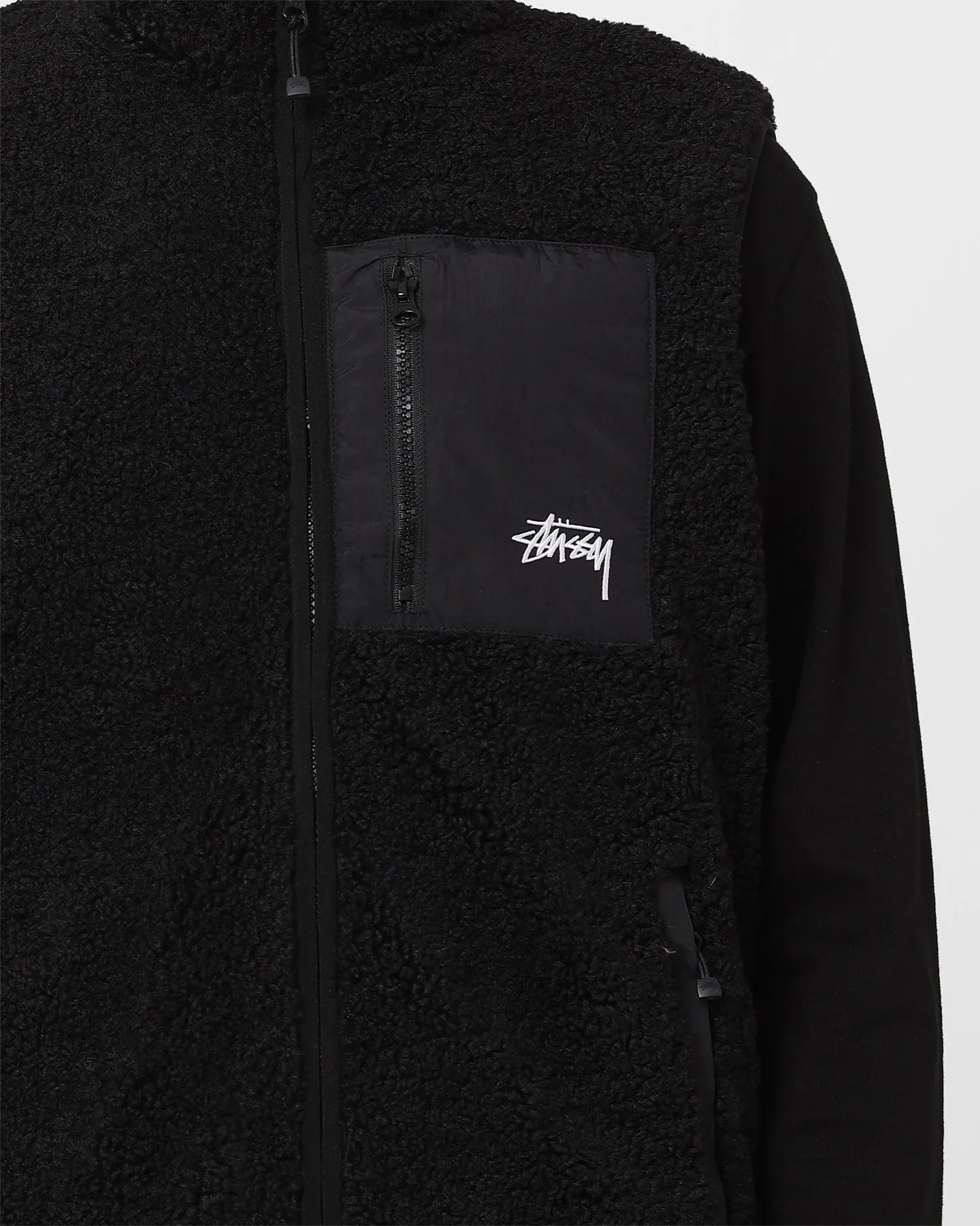 Stussy Reversible Stock Sherpa Jacket Black