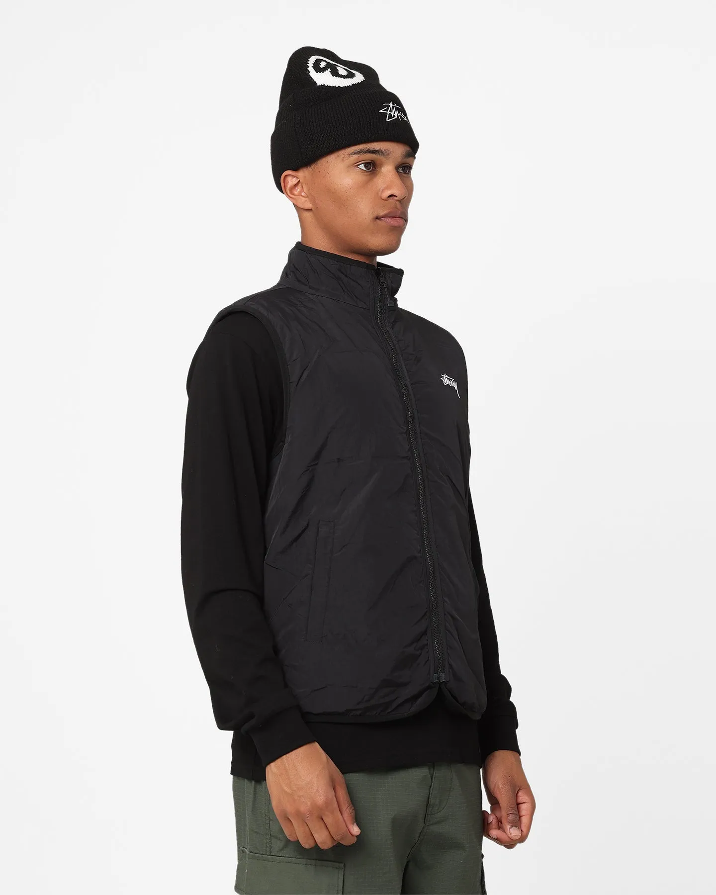 Stussy Reversible Stock Sherpa Jacket Black