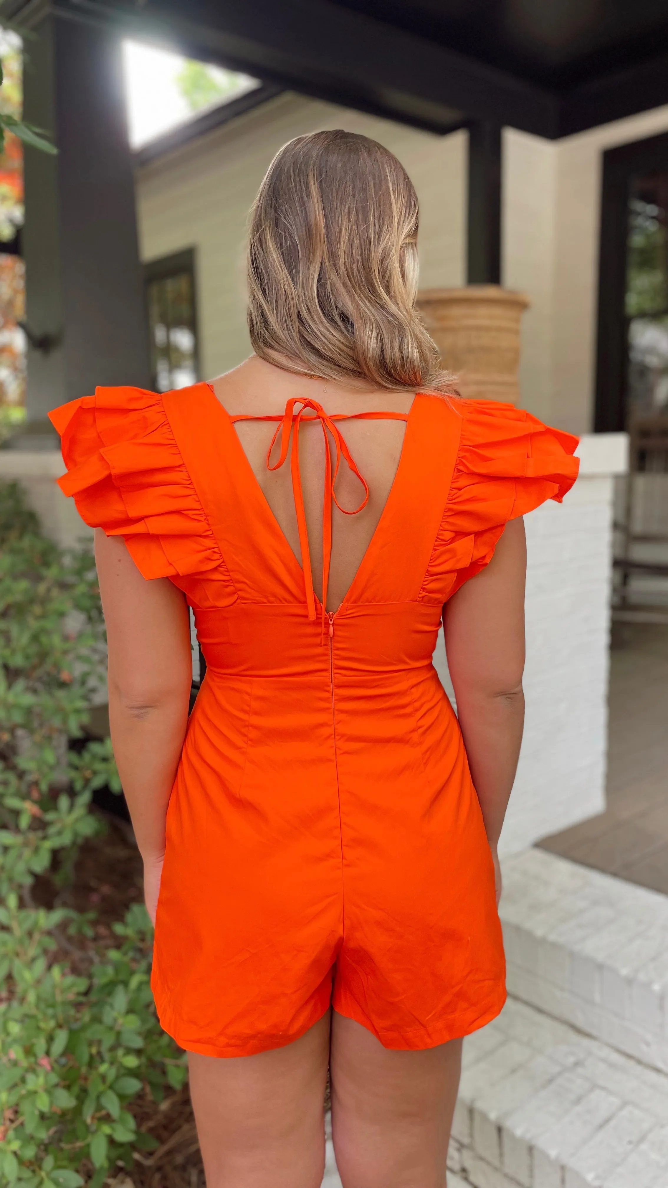 Sunset Orange Romper