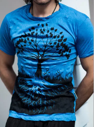 Sure Design Men's Tree Of Life T-Shirt Blue