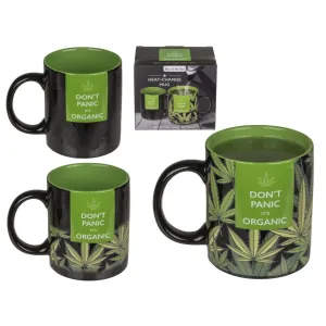 Thermal Cannabis Heat Changing Mug - "Don't Panic Its Organic"