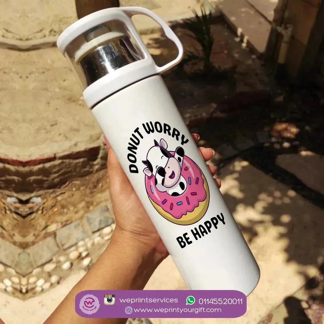 Thermal Thermos With Cup -Stainless Steel - Donuts