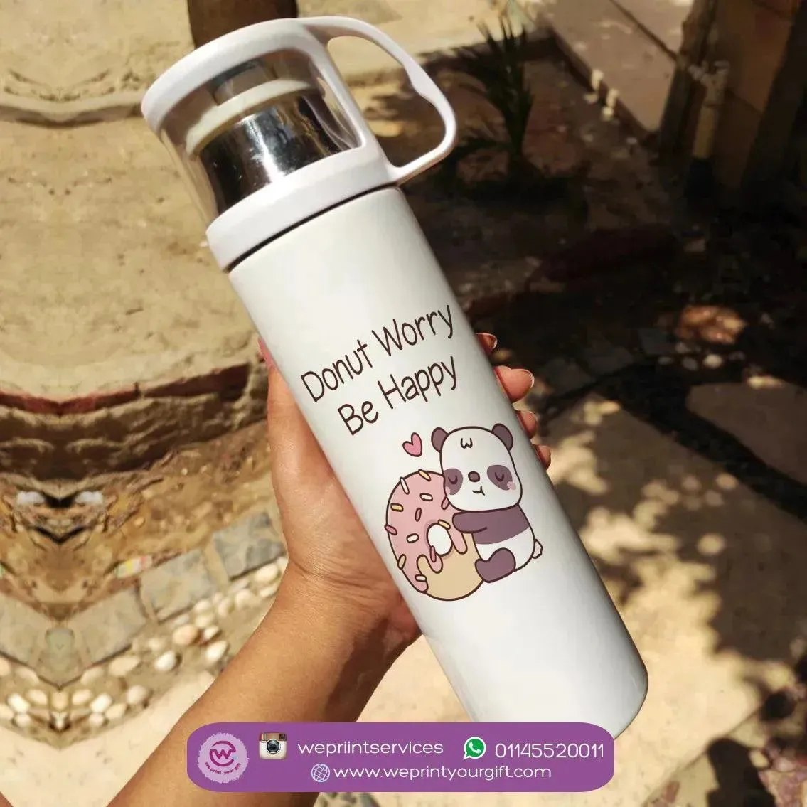 Thermal Thermos With Cup -Stainless Steel - Donuts