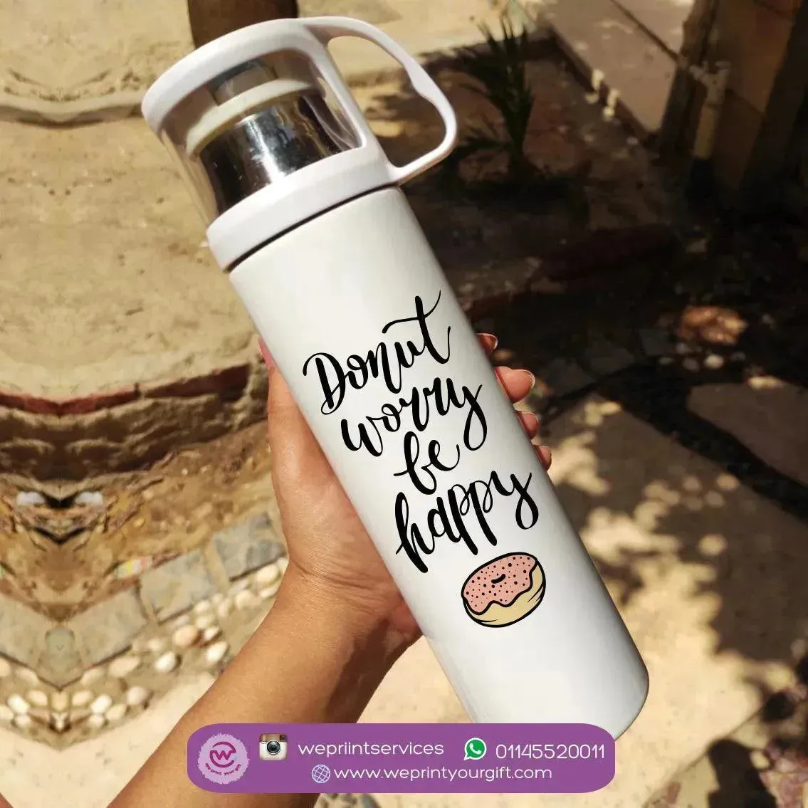 Thermal Thermos With Cup -Stainless Steel - Donuts