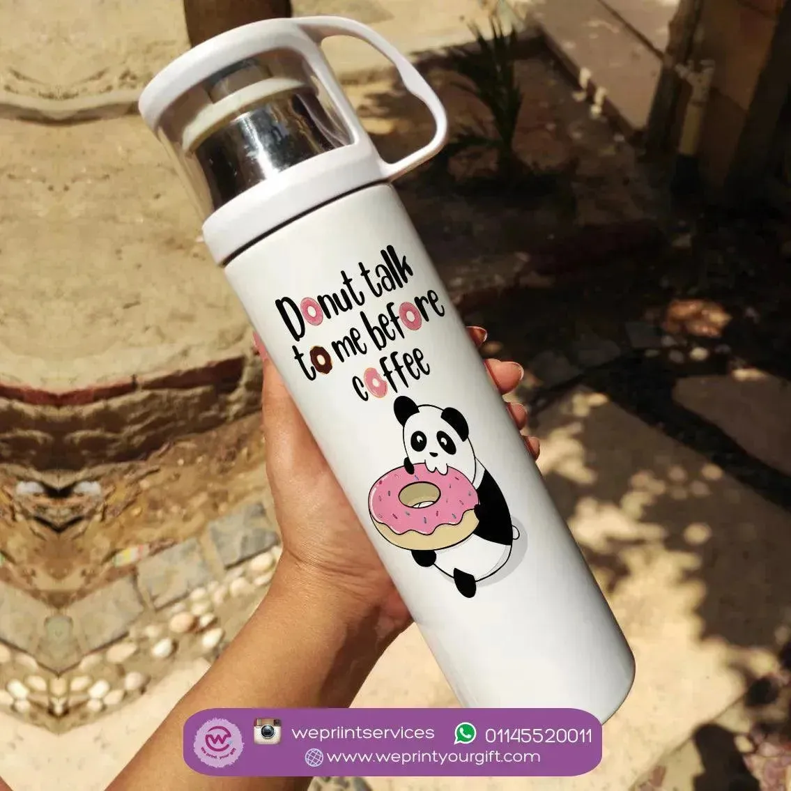 Thermal Thermos With Cup -Stainless Steel - Donuts