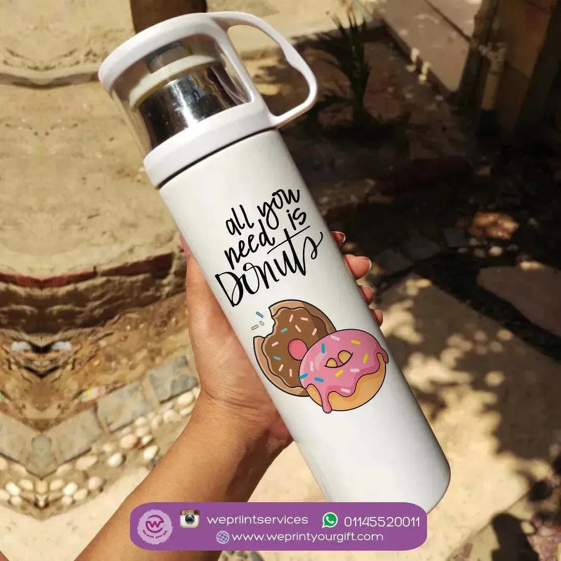 Thermal Thermos With Cup -Stainless Steel - Donuts