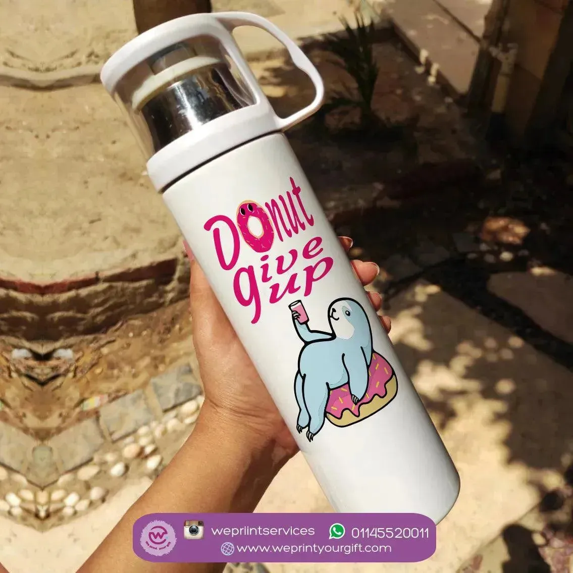 Thermal Thermos With Cup -Stainless Steel - Donuts