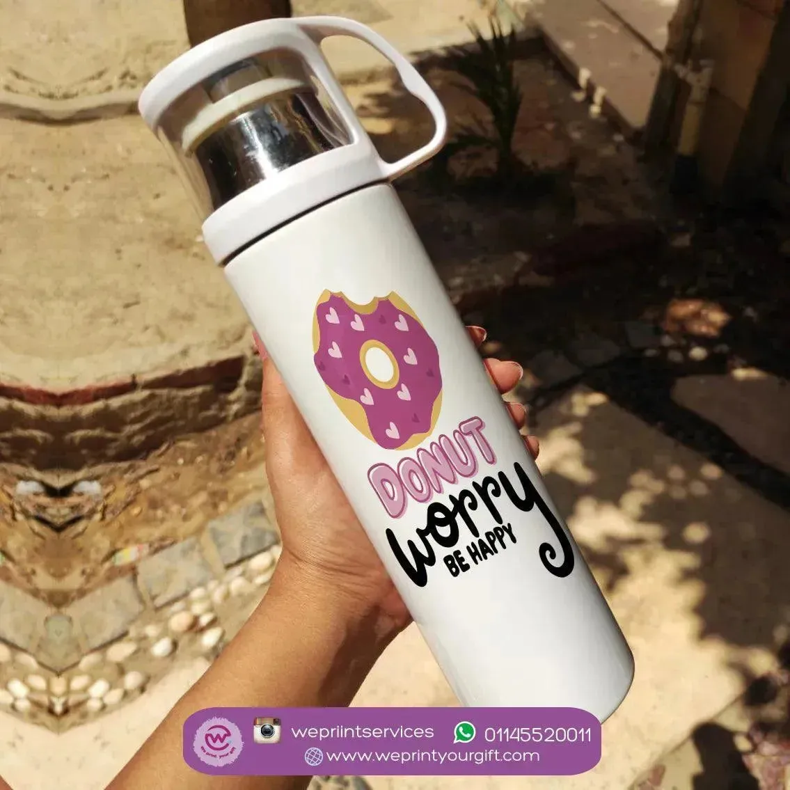 Thermal Thermos With Cup -Stainless Steel - Donuts
