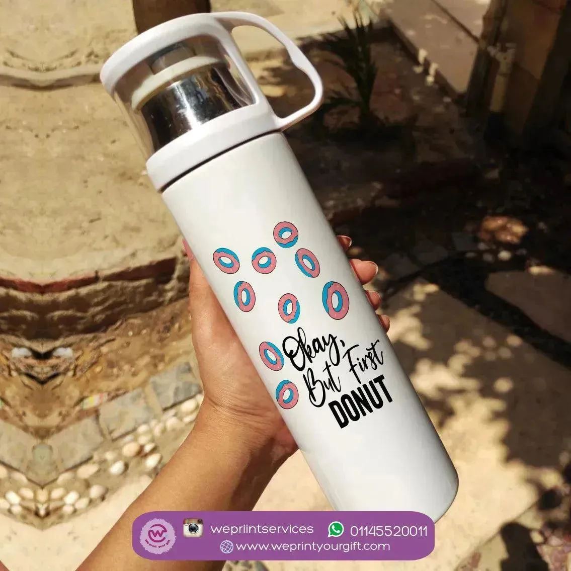 Thermal Thermos With Cup -Stainless Steel - Donuts