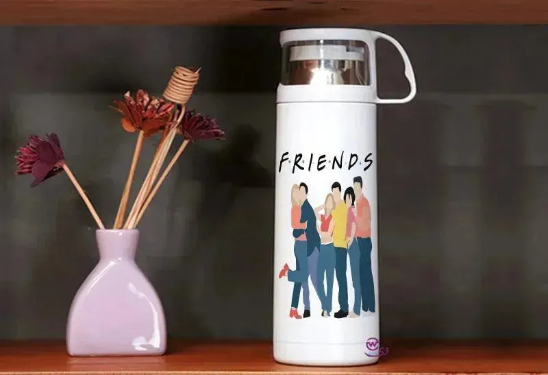 Thermal Thermos With Cup -Stainless Steel - Friends Series