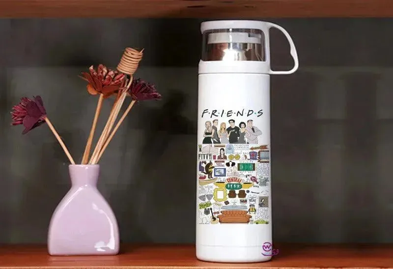 Thermal Thermos With Cup -Stainless Steel - Friends Series
