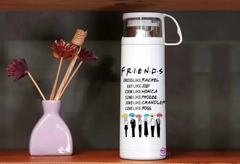 Thermal Thermos With Cup -Stainless Steel - Friends Series