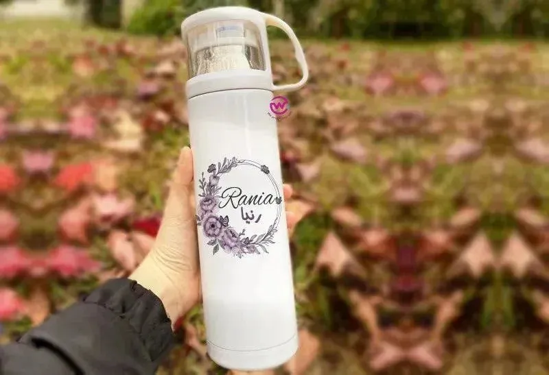 Thermal Thermos With Cup - Stainless Steel - Names A
