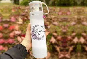Thermal Thermos With Cup - Stainless Steel - Names A