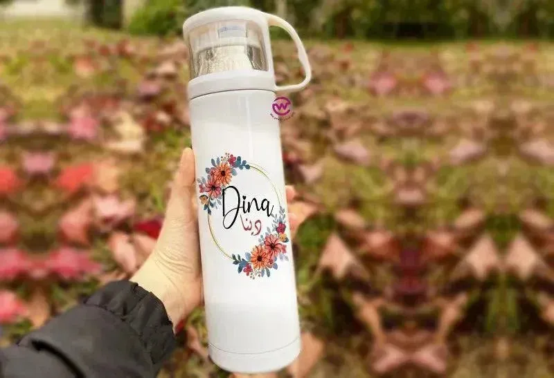 Thermal Thermos With Cup - Stainless Steel - Names A