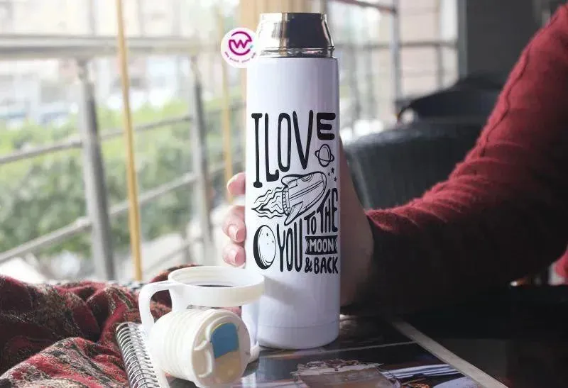 Thermal Thermos With Cup - Stainless Steel - Valentine's Day