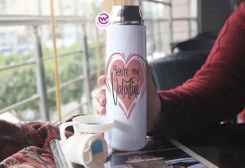 Thermal Thermos With Cup - Stainless Steel - Valentine's Day
