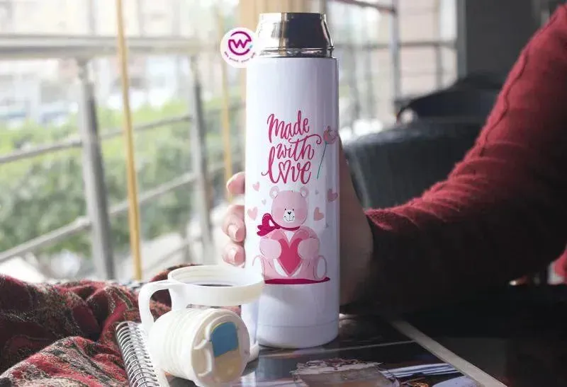 Thermal Thermos With Cup - Stainless Steel - Valentine's Day