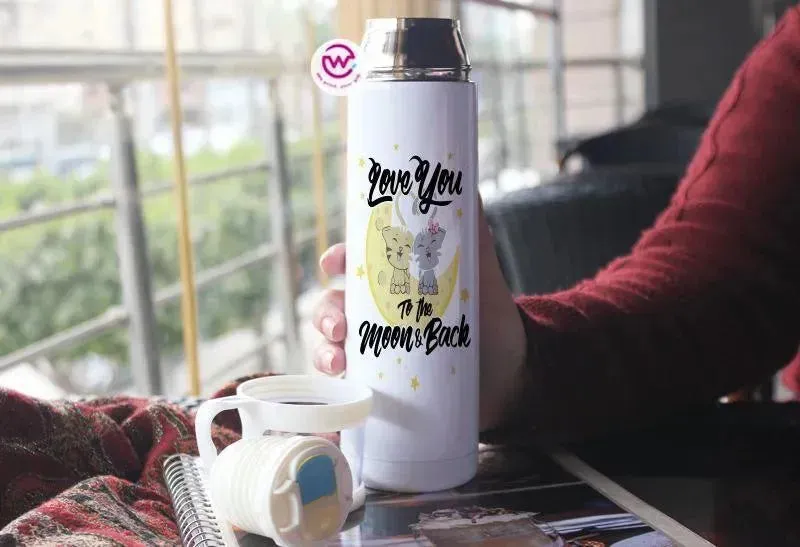 Thermal Thermos With Cup - Stainless Steel - Valentine's Day