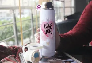 Thermal Thermos With Cup - Stainless Steel - Valentine's Day