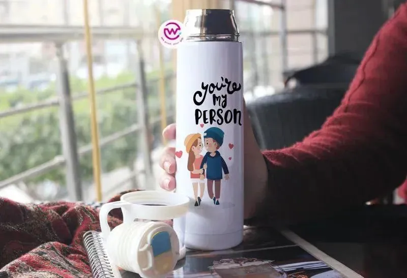Thermal Thermos With Cup - Stainless Steel - Valentine's Day