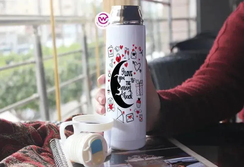 Thermal Thermos With Cup - Stainless Steel - Valentine's Day