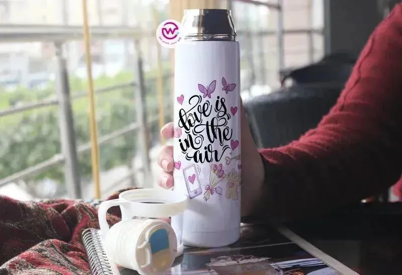 Thermal Thermos With Cup - Stainless Steel - Valentine's Day