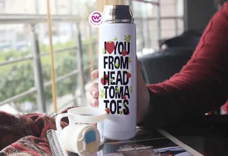 Thermal Thermos With Cup - Stainless Steel - Valentine's Day