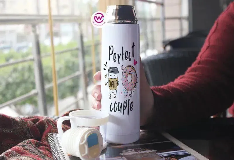 Thermal Thermos With Cup - Stainless Steel - Valentine's Day