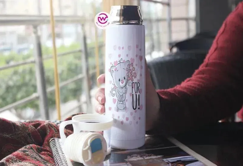 Thermal Thermos With Cup - Stainless Steel - Valentine's Day