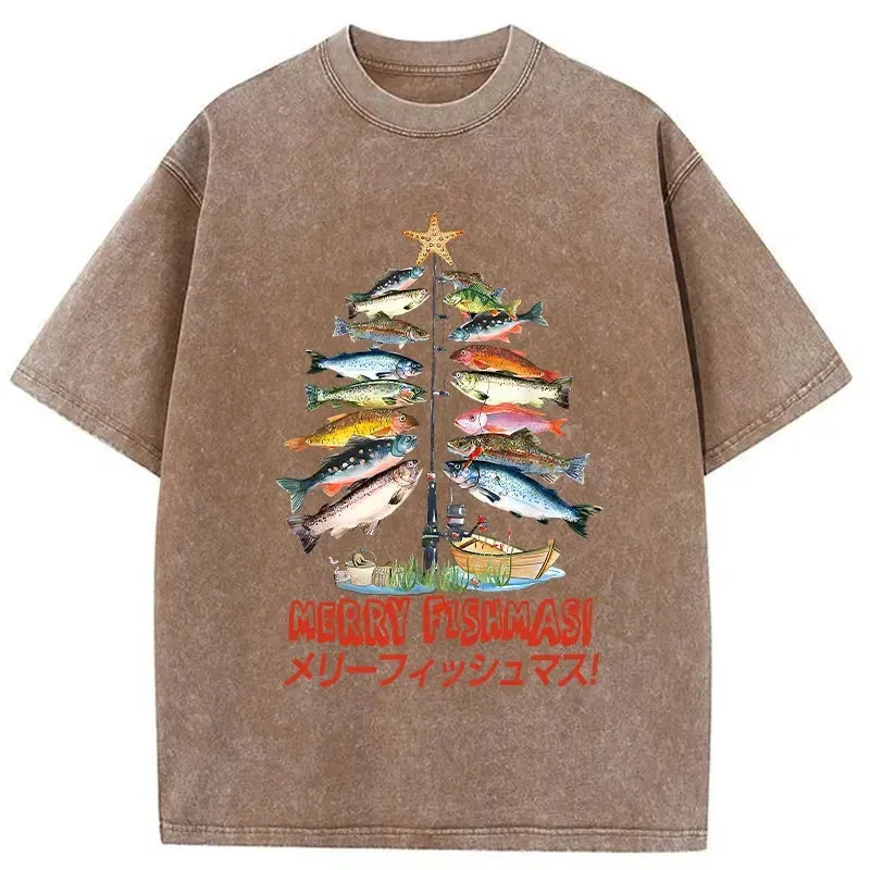 Tokyo-Tiger Christmas Tree Fish Washed T-Shirt