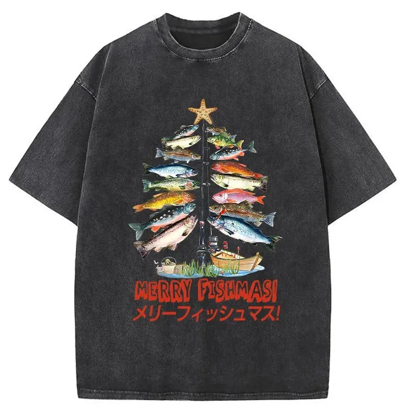 Tokyo-Tiger Christmas Tree Fish Washed T-Shirt