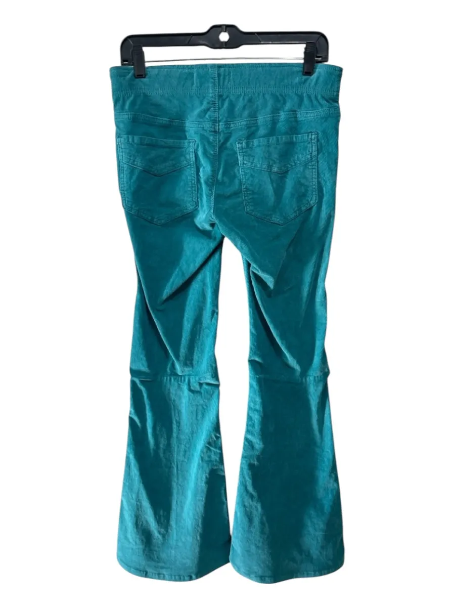 We The Free Size 27 Teal Cotton Stretch Waist Flare Corduroy Pants